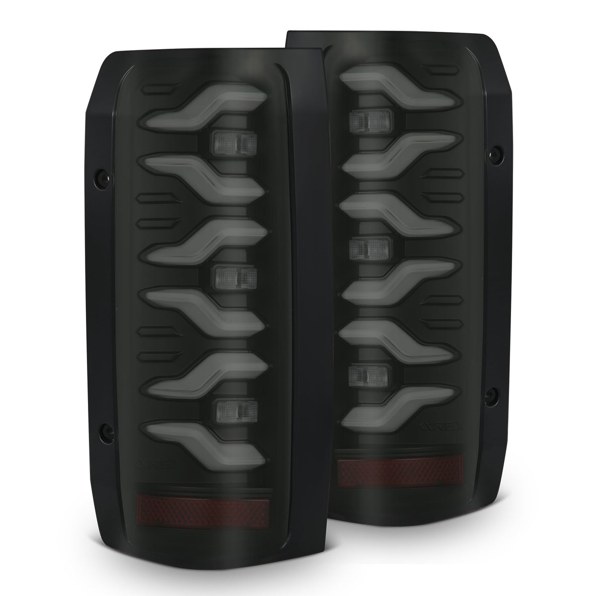 AlphaRex 658005 87-96 Ford Bronco/F-150 Luxx-Series LED Tail Lights - Black