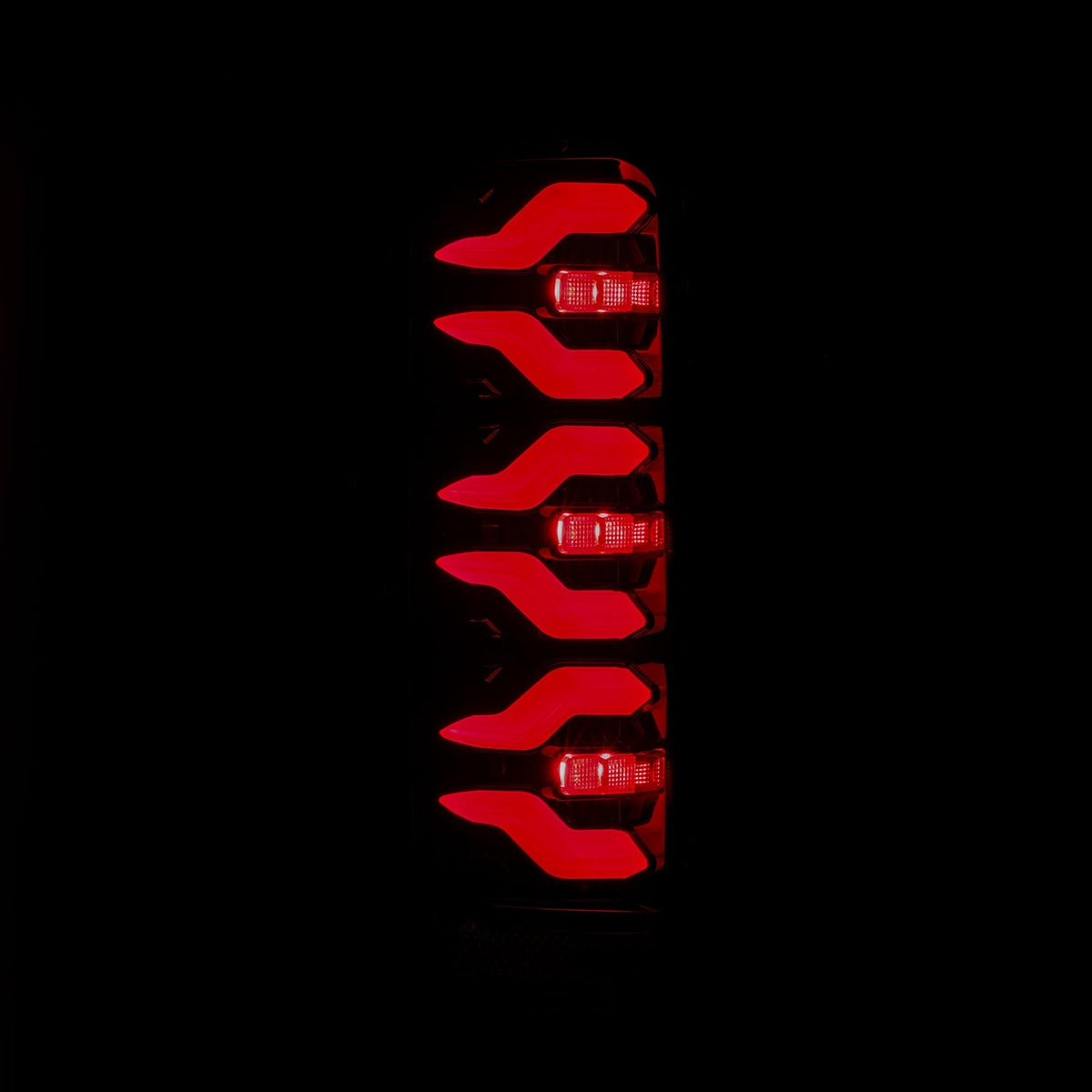 AlphaRex 658007 87-96 Ford Bronco/F-150 Luxx-Series LED Tail Lights - Black Red