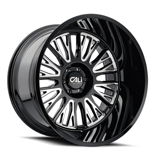 Cali Off-Road Vertex 9116 20x10 6x139.7 -25mm Gloss Black Milled Wheel 9116-2183BM