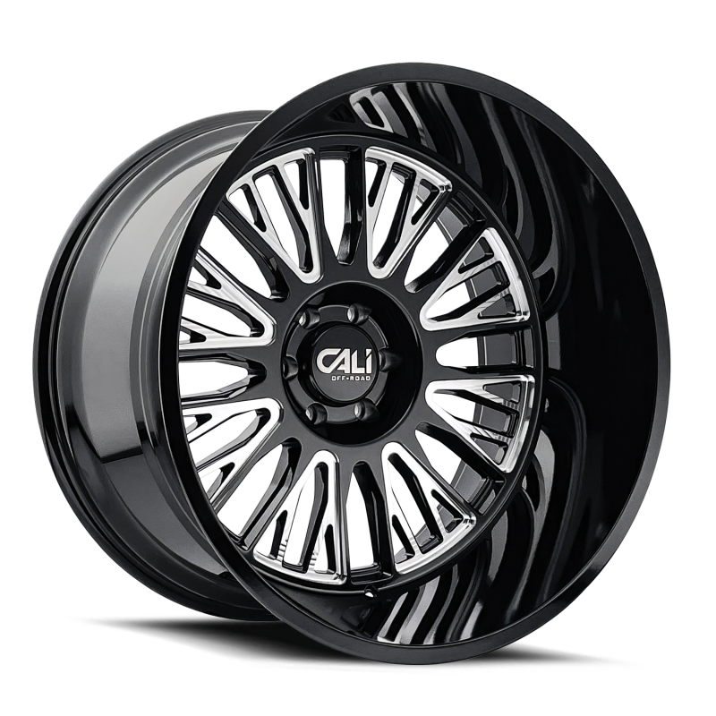 Cali Off-Road Vertex 9116 22x12 8x170 -44mm Gloss Black Milled Wheel 9116-22270BM