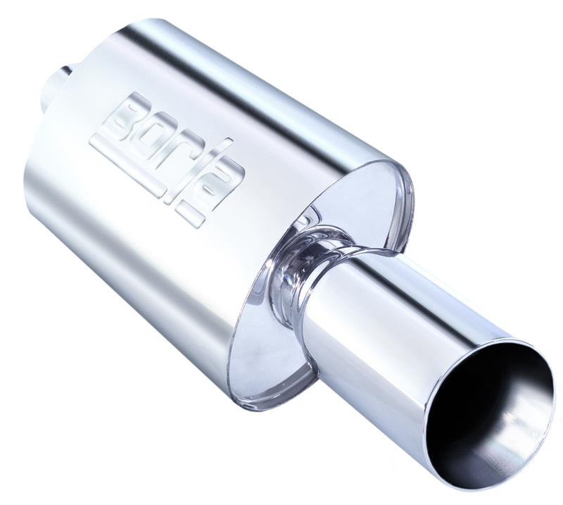 Borla 40057 Boomer Muffler Thumper Oval 2-1/4in In 4in Side Round Out - #40057