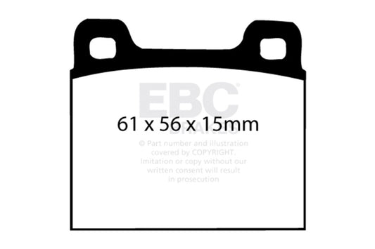 EBC 64-69 Porsche 911 2.0 (M Caliper) (Solid front rotor) Yellowstuff Front Brake Pads DP4104R