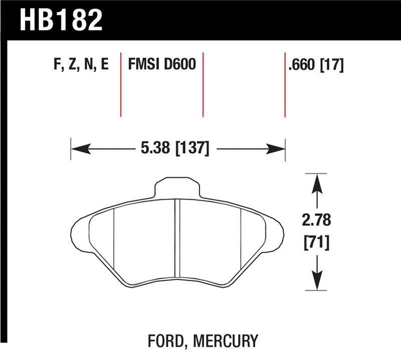 Hawk Performance HB182N.660 HP Plus Crossover Street/Motorsport Brake Pads