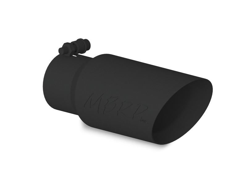 MBRP T5156BLK Exhaust Tip - 4" OD; Dual Wall Angled; 3" inlet; 10" length | Black Coated