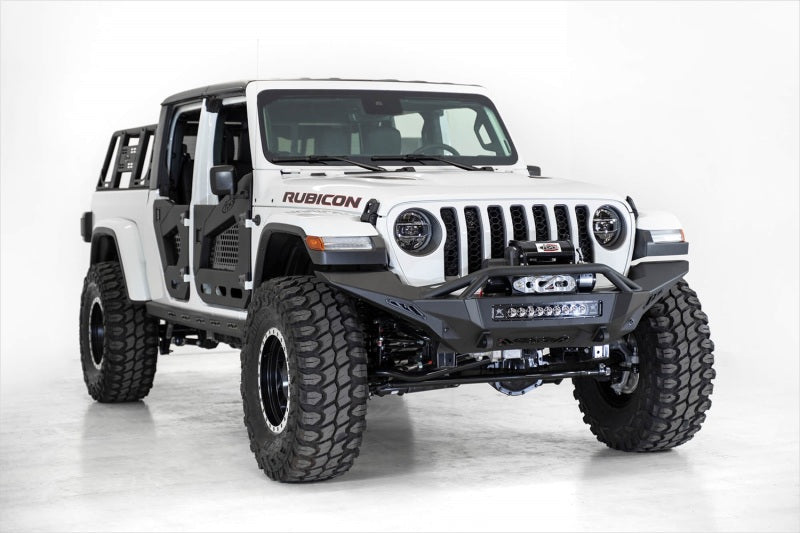 Addictive Desert Designs for 2020 Jeep Gladiator JT Stealth Fighter Front w/Top Hoop & Winch Mount