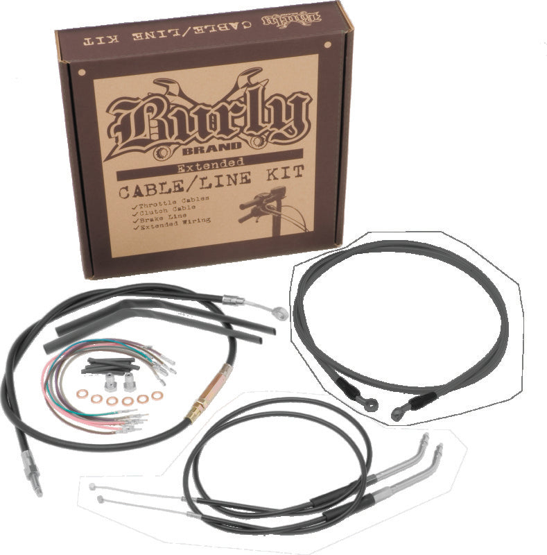 Burly Brand B30-1124 Control Kit ABS 14 in Black for 2011-2014 Harley-Davidson Softail