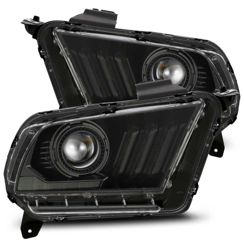 AlphaRex 880118 10-12 Ford Mustang LUXX LED Projector Headlights Plank Style Alpha Black w/Activation Light/Sequential Signal