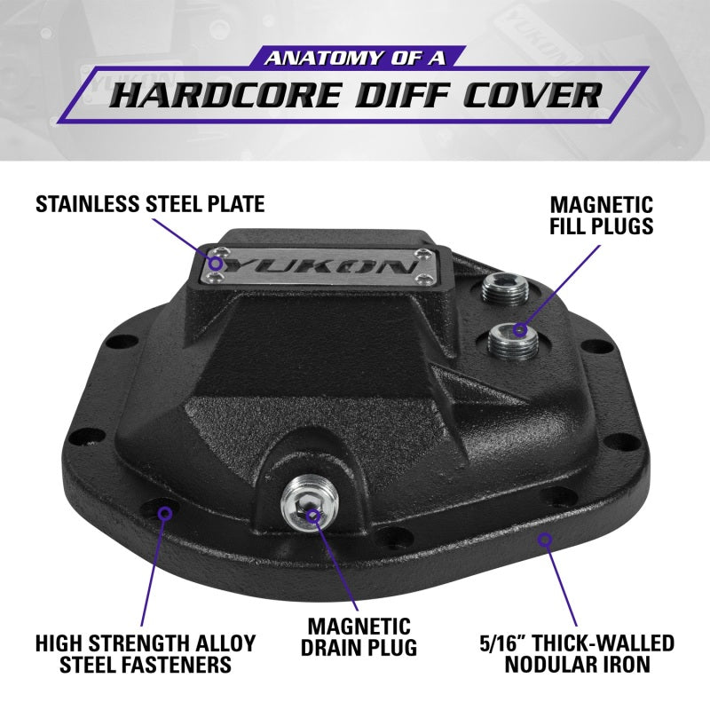Yukon Gear & Axle YHCC-D44 Hardcore Diff Cover for Dana 44 - Nodular Iron Yukon Cover