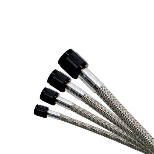 Nitrous Express 6AN 12in Stainless Steel Braided Hose - Black 12012
