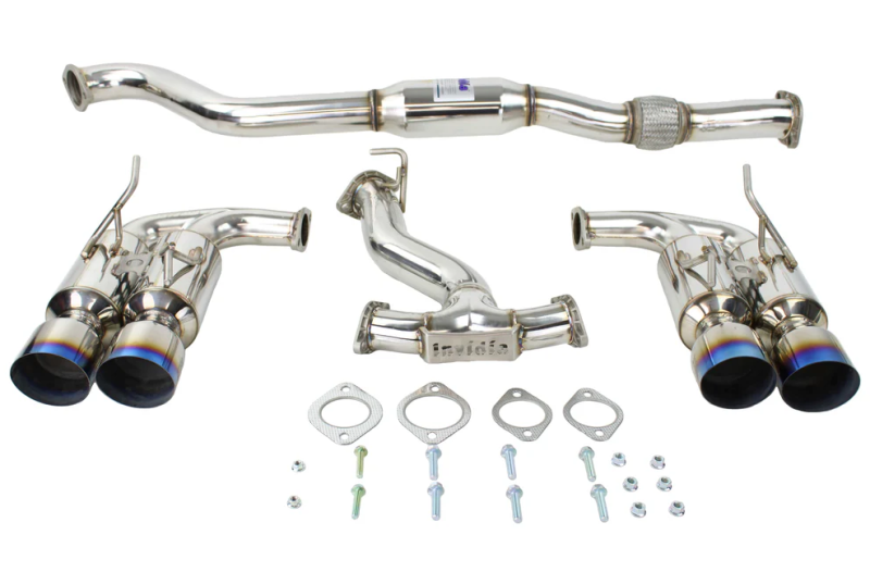 Invidia HS08ST5GM4ST 08-14 Subaru STI 11-14 WRX Hatchback R400 Quad Titanium tip Cat-back Exhaust