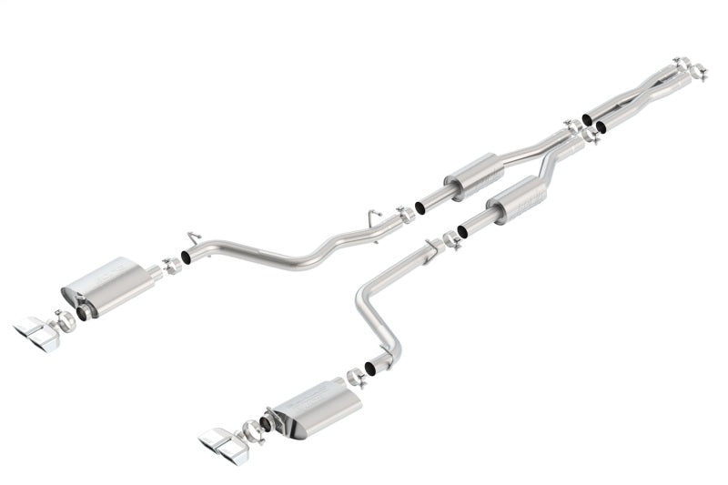 Borla 140707 09-14 Dodge Challenger R/T 5.7L RWD 2Dr. Dual Rctgl. Angle S-Type CB Exhaust - Rear Split Exit - #140707