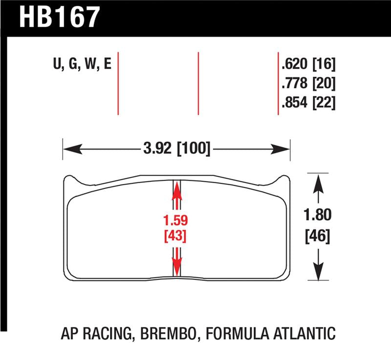 Hawk Performance HB167G.778 DTC-60 Motorsport Brake Pads