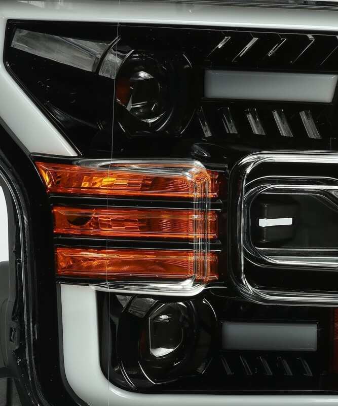 AlphaRex 880168 15-17 Ford F-150 LUXX LED Projector Headlights Plank Style Alpha Black w/Activation Light/DRL