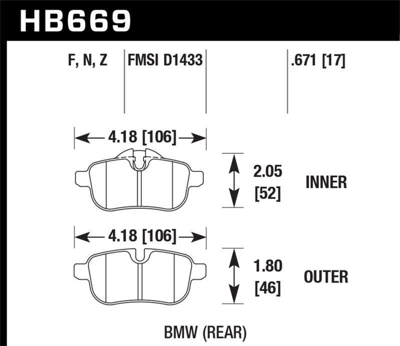 Hawk Performance HB986N.580 HP Plus Crossover Street/Motorsport Brake Pads