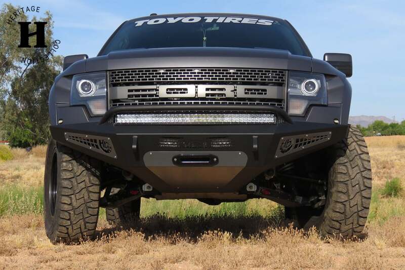 Addictive Desert Designs for 10-14 Ford F-150 Raptor HoneyBadger Front Bumper w/ Winch Mount