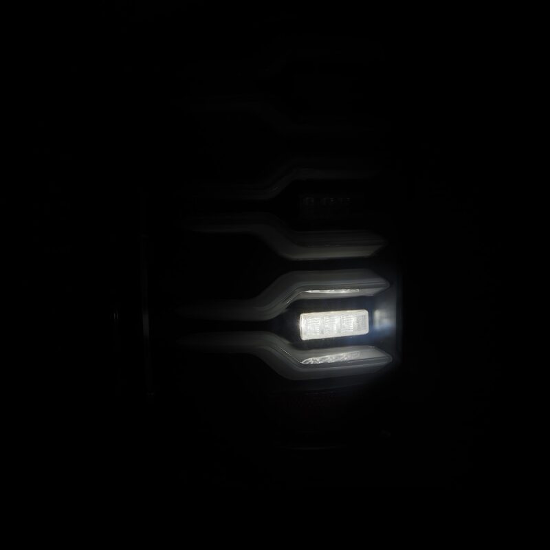 AlphaRex 620030 14-18 Chevrolet Silverado Luxx-Series LED Tail Lights Black w/Activation Light/Sequential Signal