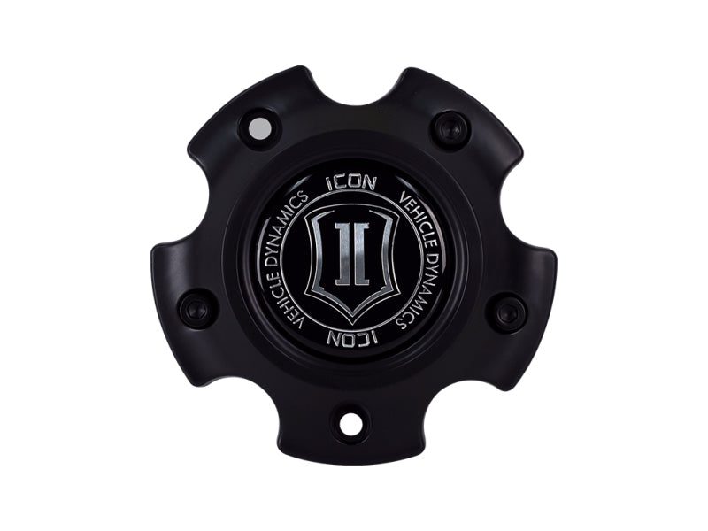 ICON 6x135 Embossed Center Cap - Satin Black/White