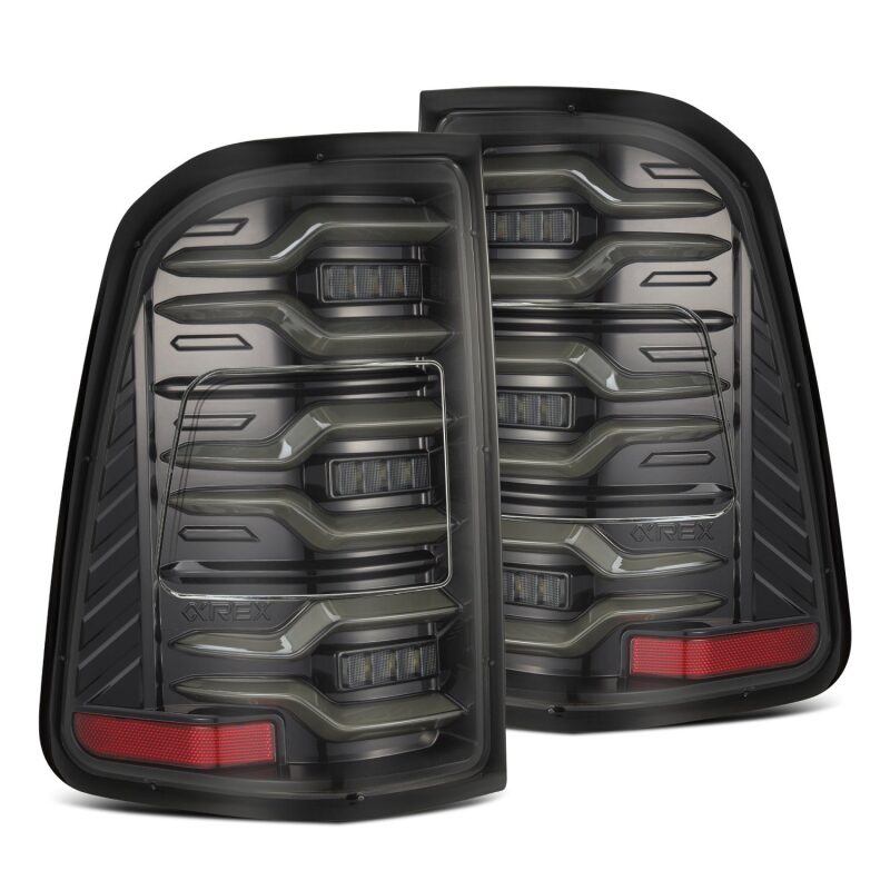 AlphaRex 640030 19-21 Dodge Ram 1500 Luxx-Series LED Tail Lights Alpha-Black w/Activation Light/Sequential Signal