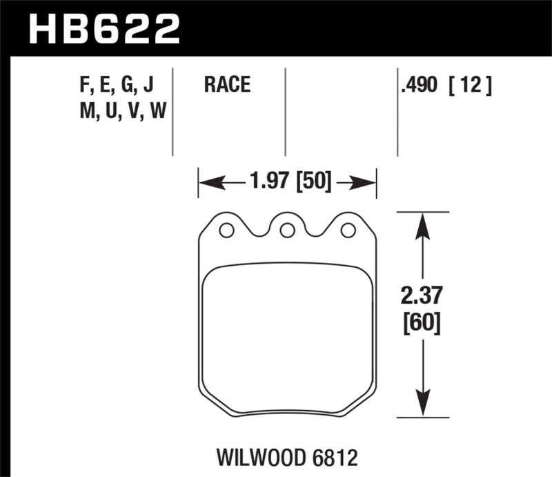 Hawk Performance HB622G.490 DTC-60 Motorsport Brake Pads