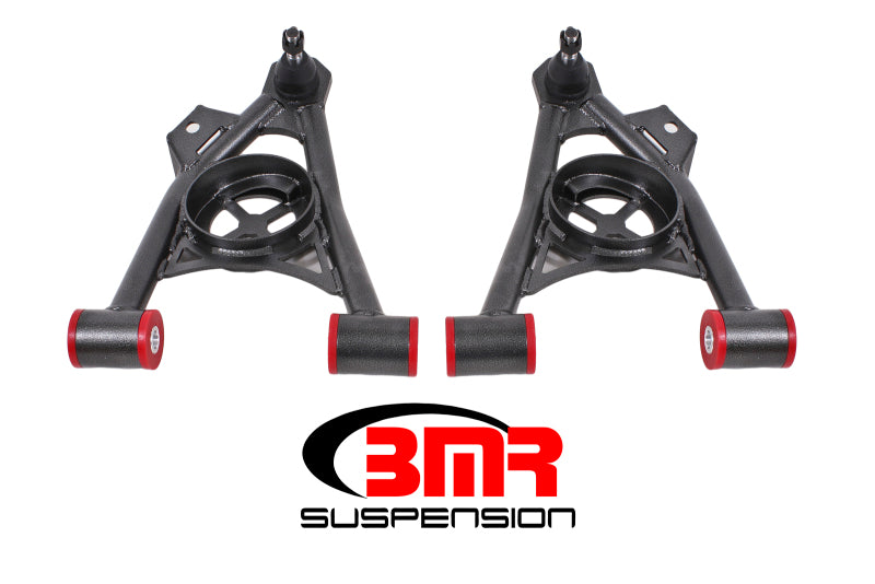 BMR 1994-2004 Ford Mustang Non-Adj. A-Arms Lower (Poly) with Spring Pocket - Black Hammertone