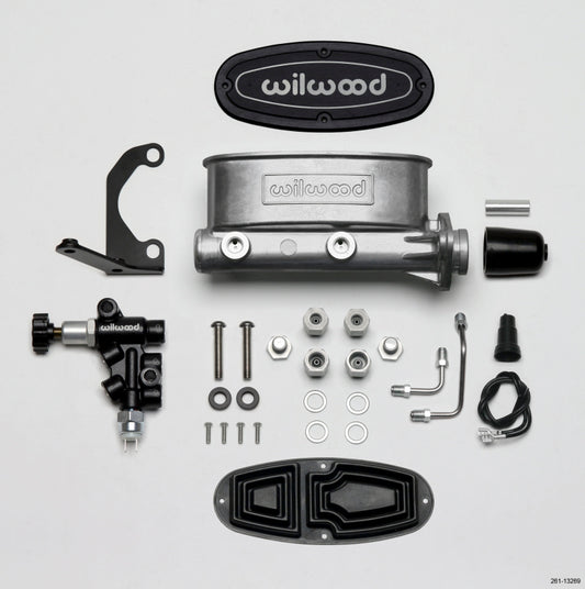 Wilwood HV Tandem M/C Kit w L/H Bracket & Prop Valve - 1in Bore - #261-13269