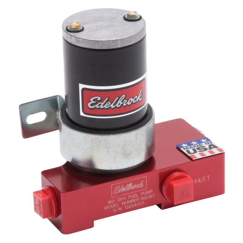 Edelbrock 182061 Fuel Pump Electric Quiet-Flo Carbureted 160GPH 1/2 in In 1/2 in Out 160 GPH Red