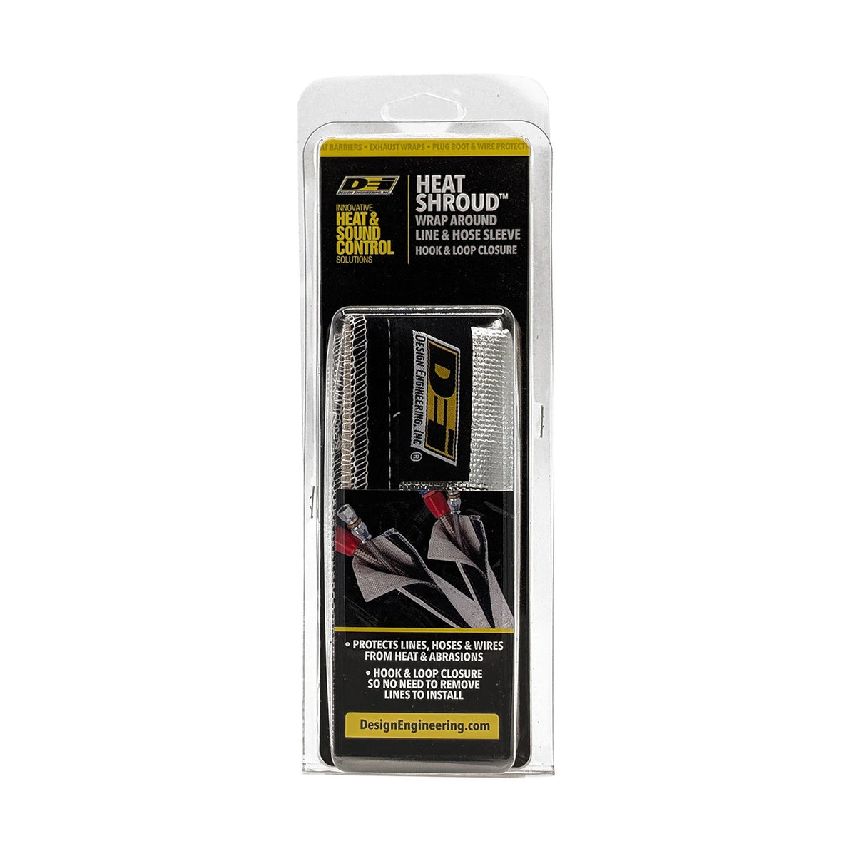 DEI Heat Shroud 3/4in I.D. x 3ft - Aluminized Sleeving - Hook and Loop Edge