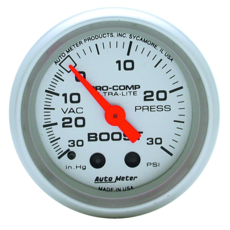 AutoMeter 4303 Ultra-Lite 52mm 30 PSI Mechanical Boost Gauge