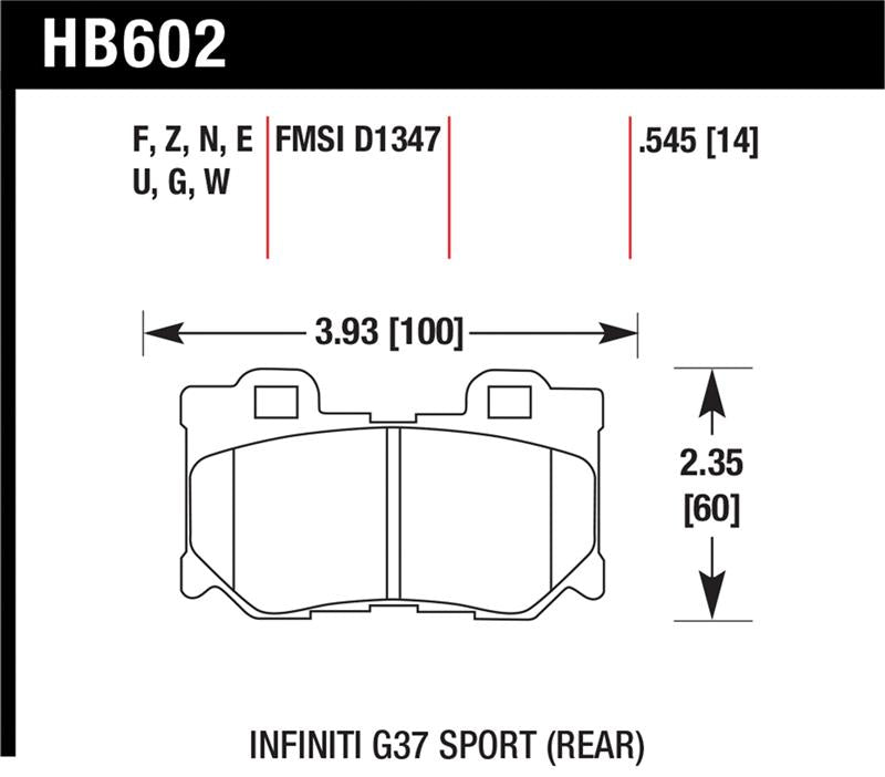 Hawk Performance HB602W.545 DTC-30 Motorsport Brake Pads