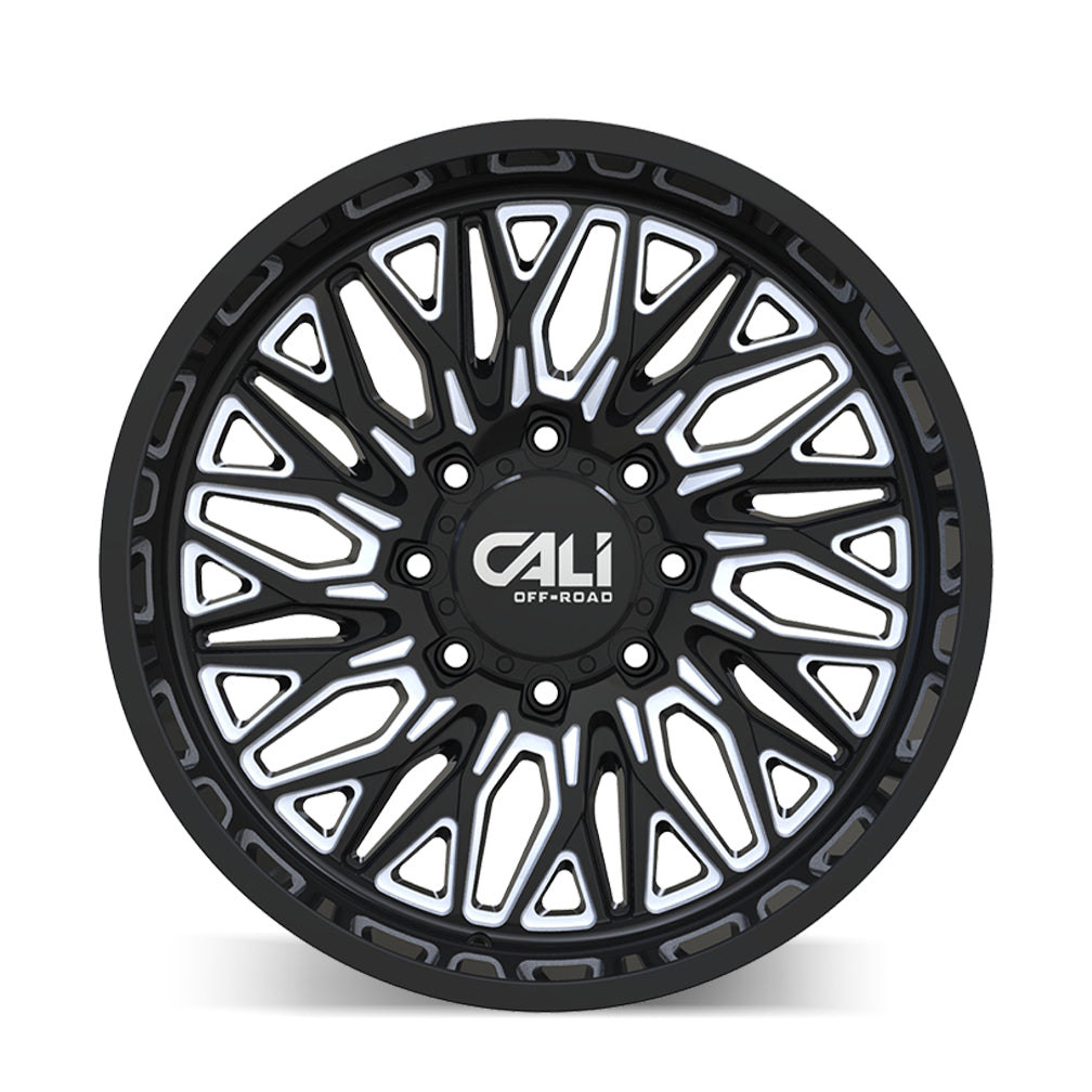 Cali Off-Road Crusher 9118 20x10 8x165.1 -19mm Gloss Black Milled Wheel 9118-2181BM