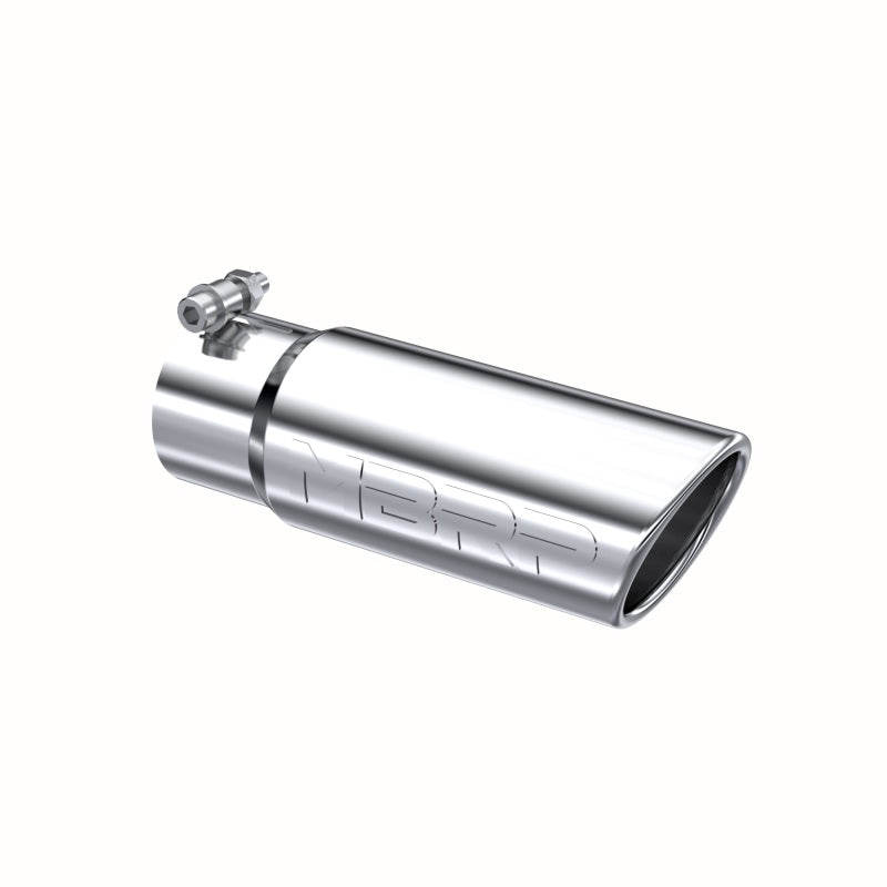 MBRP T5115 Exhaust Tip - 3.5" OD Angled Rolled End 3" inlet 10" length | T304 Stainless