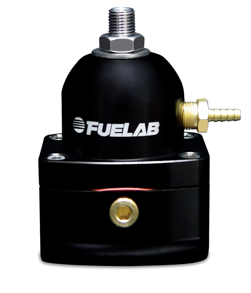 Fuelab 51505-1-L-E 515 EFI Adjustable FPR Large Seat 25-90 PSI (2) -10AN In (1) -6AN Return - Black