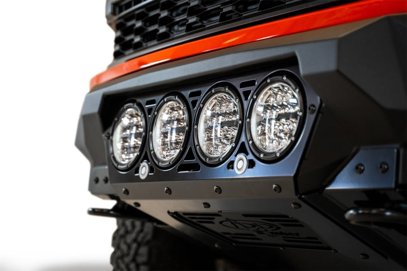 Addictive Desert Designs for 2021+ Ford Raptor Bomber Front Bumper w/ 4 Rigid 360 6in Light Mounts
