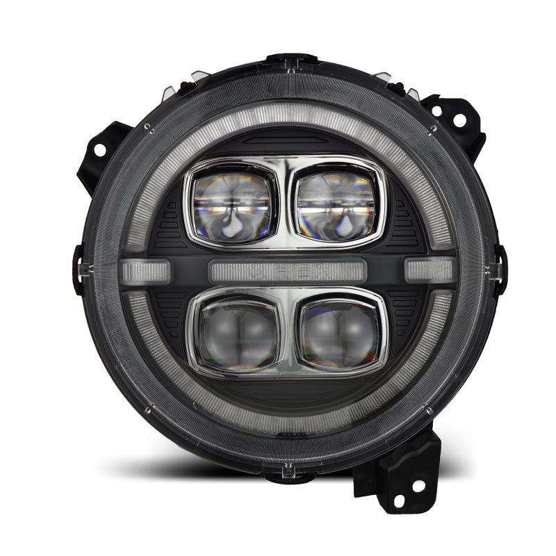 AlphaRex 880868 18-23 Jeep Wrangler JL/Gladiator JT LED Projector Headlights Black with Activation Light/Sequential Signal/DRL