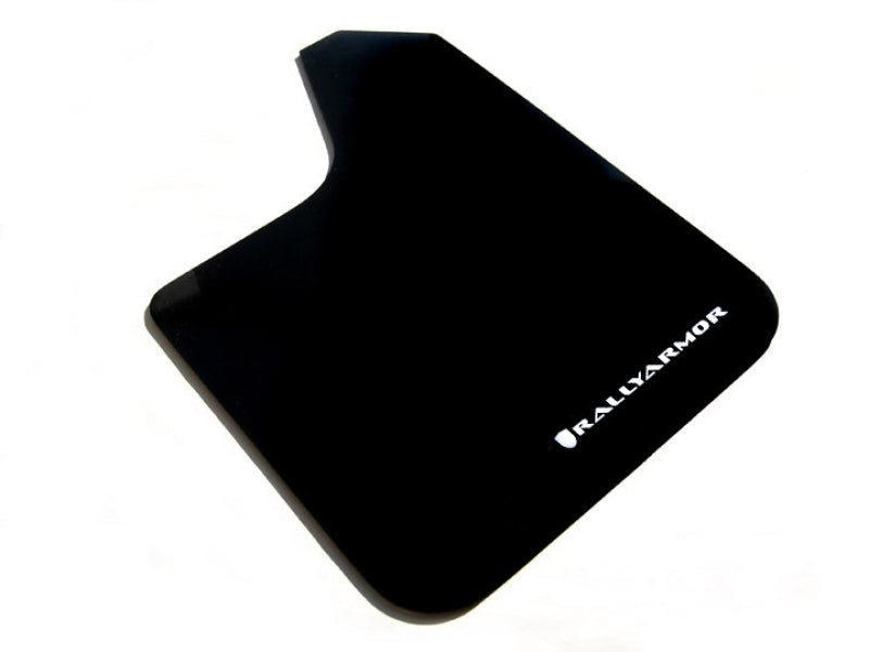 Rally Armor Basic Mud Flaps - Universal - Black/Black Logo - #MF12-BAS-BLK