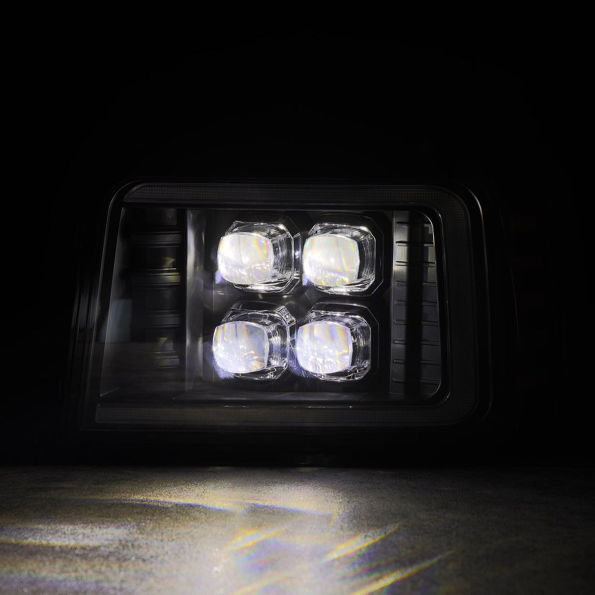 AlphaRex 880299 92-96 Ford F-Series/Bronco NOVA-Series LED Projector Headlight Bk with Activation Light Sequential Signal & Switchback DRL