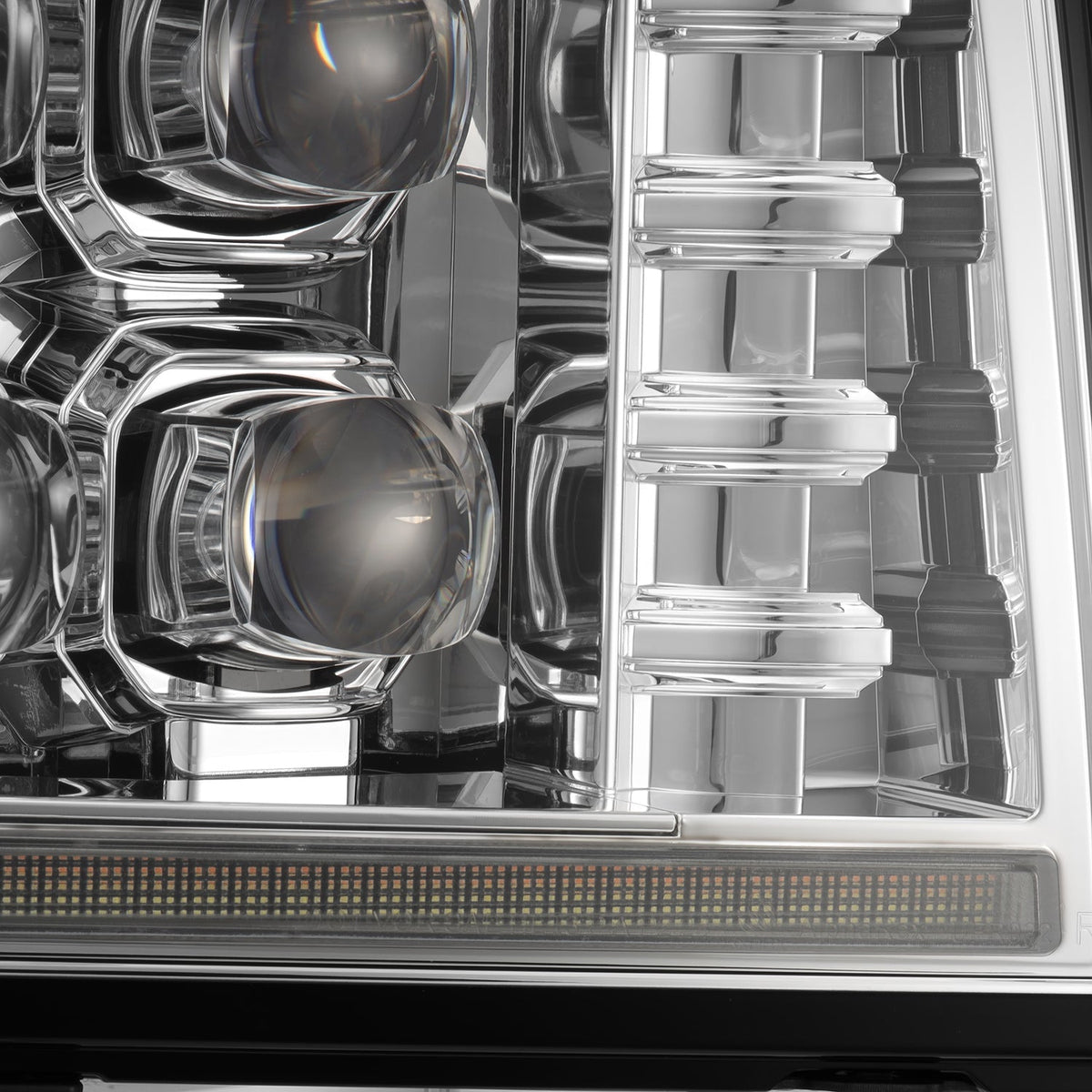 AlphaRex 880377 92-96 Ford Bronco NOVA LED Projector Headlights Chrome with Activation Light Sequential Signal and Switchback DRL