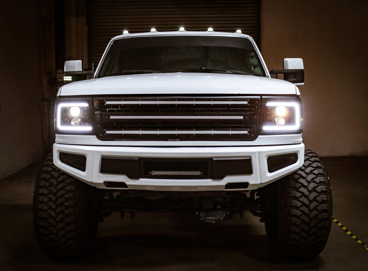 AlphaRex 880265 92-96 Ford F-Series/Bronco PRO-Series Projector Headlights Alpha-Black with Sequential Signal & DRL