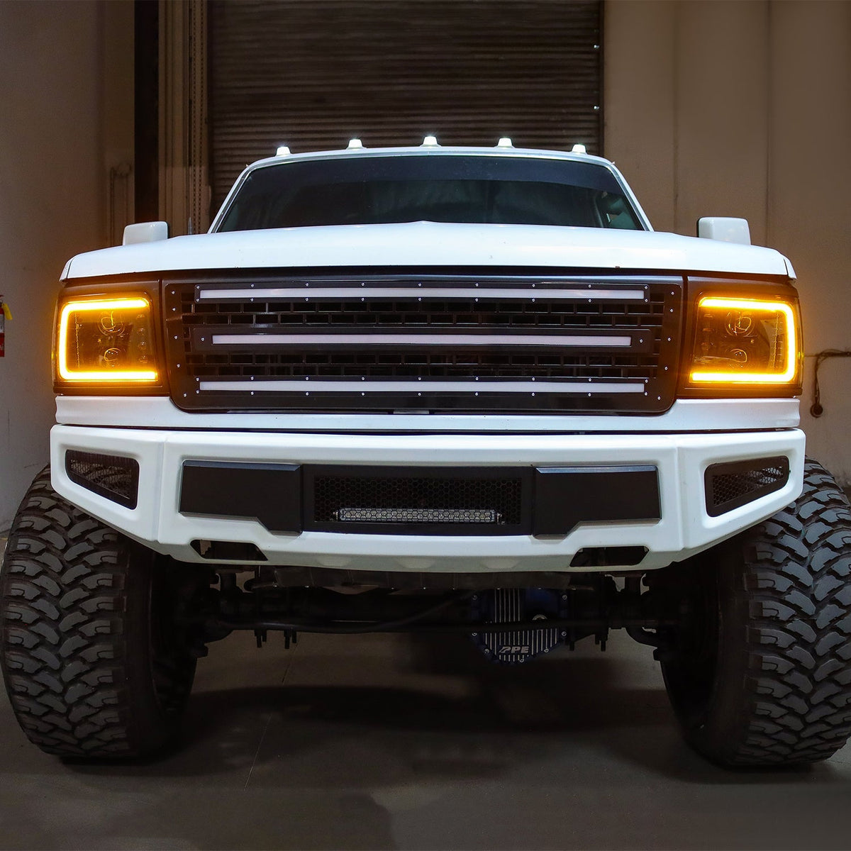 AlphaRex 880265 92-96 Ford F-Series/Bronco PRO-Series Projector Headlights Alpha-Black with Sequential Signal & DRL