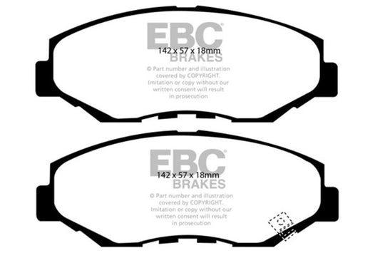 EBC 13-15 Acura ILX 1.5 Hybrid Yellowstuff Front Brake Pads DP41655R