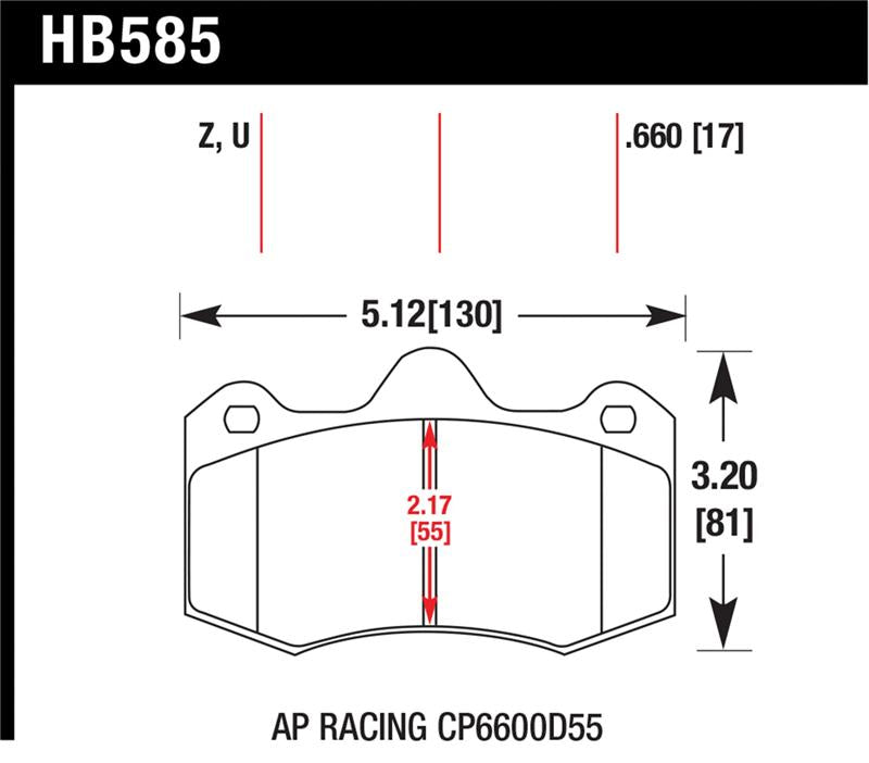 Hawk Performance HB585Z.660 Performance Ceramic Street Brake Pads