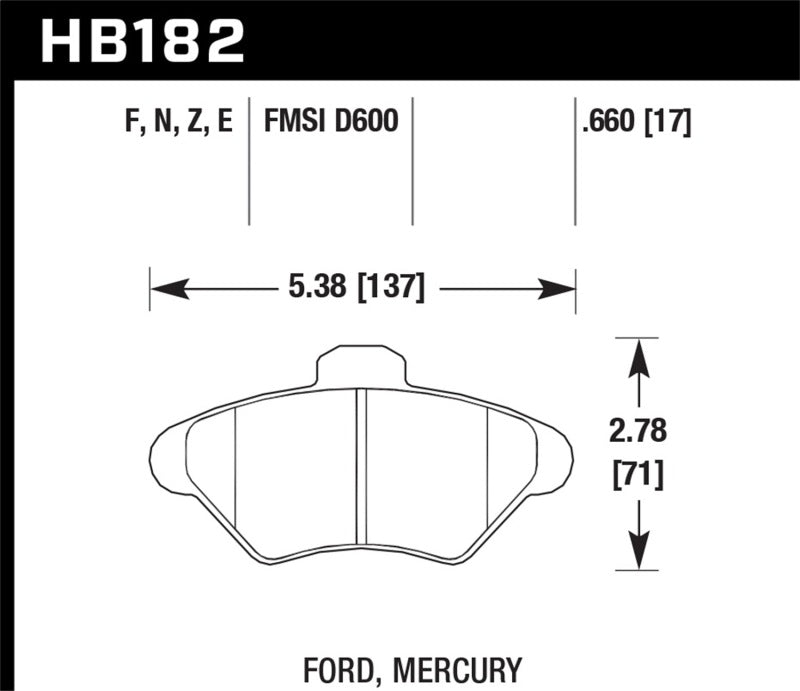 Hawk Performance HB182Z.660 Performance Ceramic Street Brake Pads