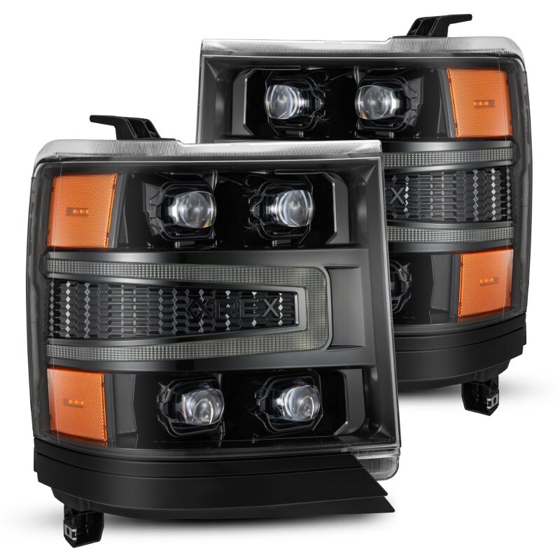 AlphaRex 880236 16-18 Chevrolet 1500 HD NOVA-Series LED Projector Headlghts Alpha BK Atv Light/Sequential Signal & DRL(Req 810023)