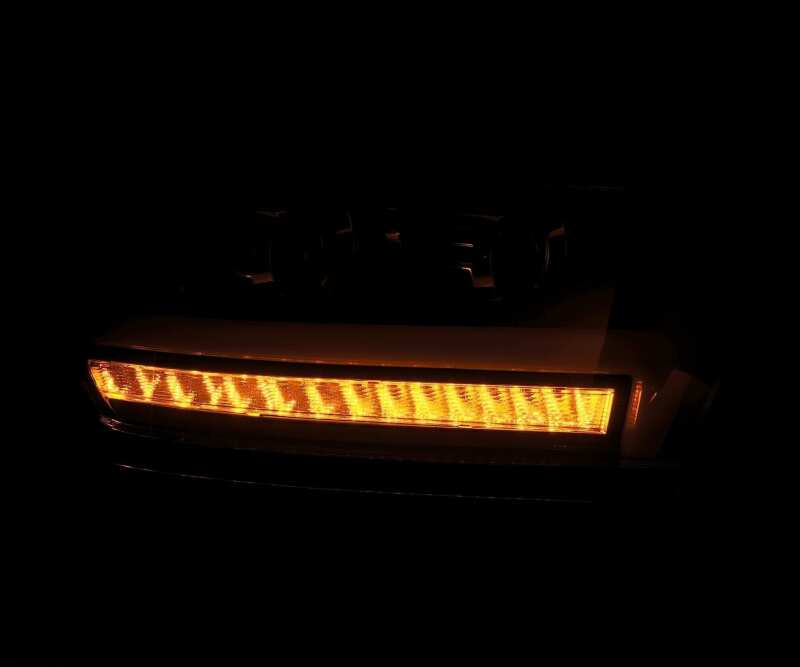 AlphaRex 880544 19-20 Dodge Ram 1500 LUXX LED Projector Headlights Plank Chrome with Activation Light/Sequential Signal/DRL