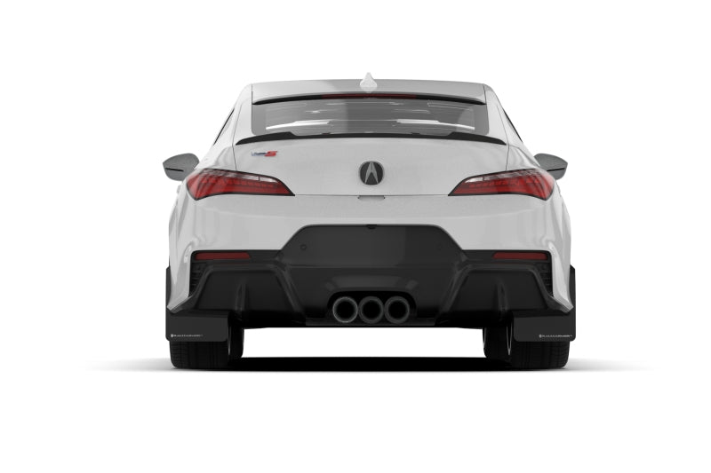 Rally Armor Mud Flaps - 2023-2025 Acura Integra - RAL UR Blk Flap/Dark Grey Logo - #MF109-UR-BLK-DGRY