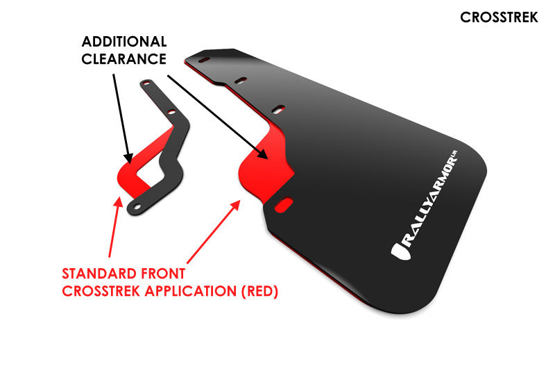 Rally Armor UR Mud Flaps - 2018-2023 Subaru Crosstrek - Black/Red Logo - #MF46-LTUR-BLK/RD