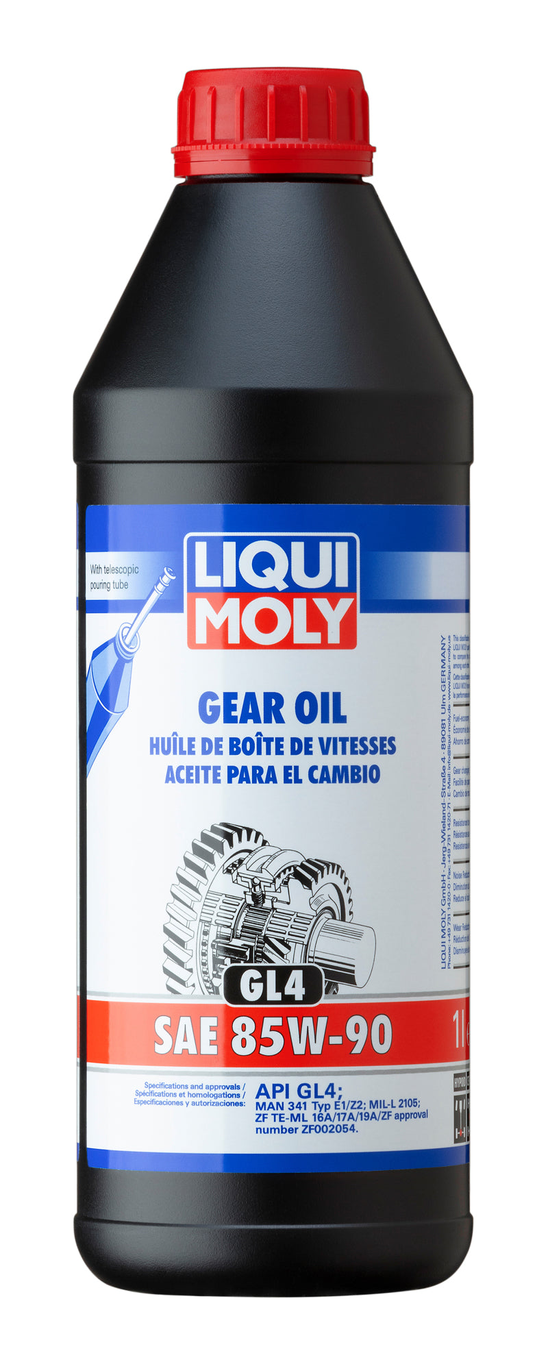 LIQUI MOLY 1L Gear Oil (GL4) SAE 85W-90 (20016) - Pack of 6