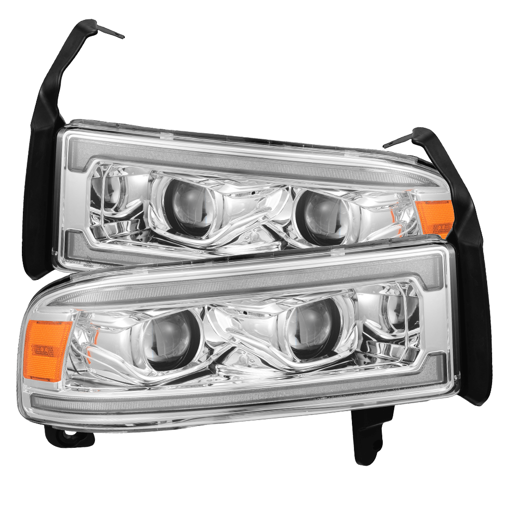 AlphaRex 880354 94-01 Dodge Ram 1500 LUXX LED Headlights Chrome with Activation Light Sequential Signal and Switchback DRL