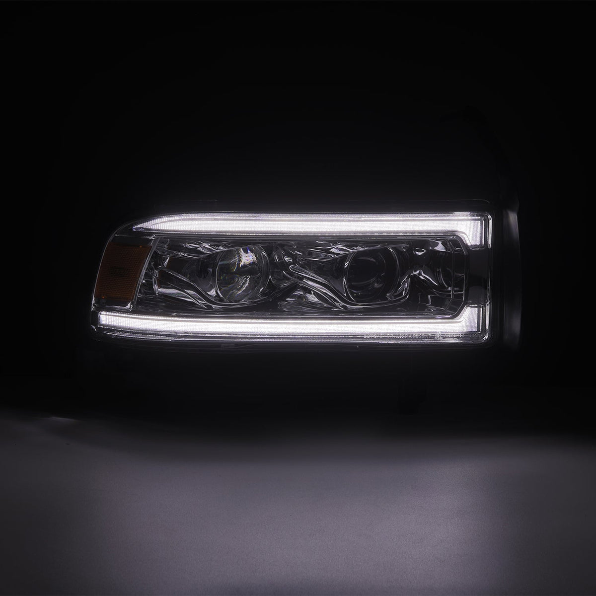 AlphaRex 880354 94-01 Dodge Ram 1500 LUXX LED Headlights Chrome with Activation Light Sequential Signal and Switchback DRL
