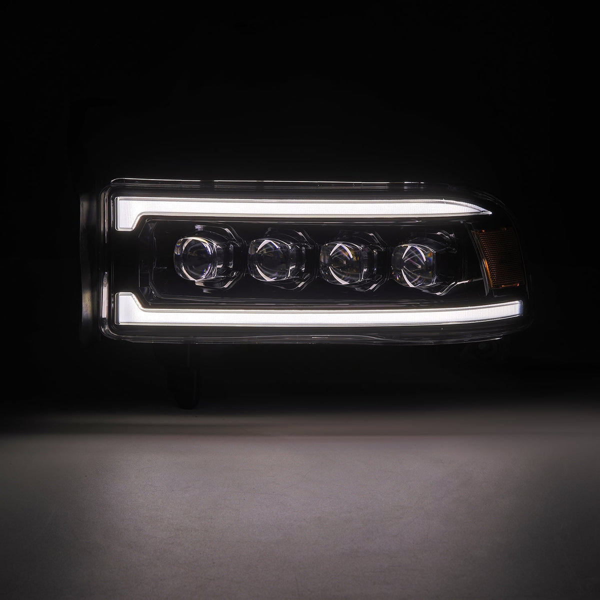 AlphaRex 880352 Dodge 94-01 RAM 1500 NOVA LED Projector Headlights Alpha-Black w/Activation Light/Sequential Signal/Switchback DRL